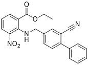 2 (((2-Cyano- [1,1' - bifenil] - 4-Yl) polvo cristalino amarillo de Metilo)) - 3-Nitrobenzoate CAS 136285-67-1 amino de etilo