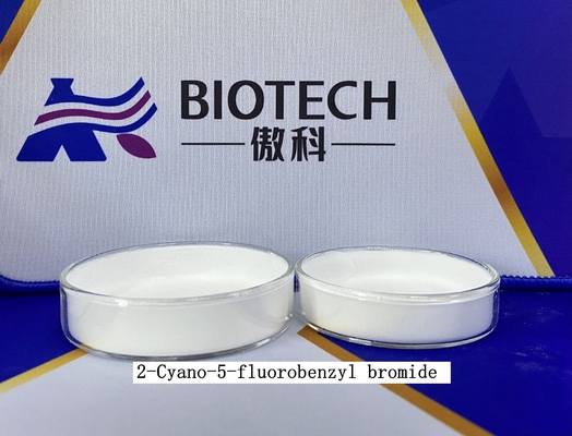Bromuro CAS No de los intermedios 2-Cyano-5-fluorobenzyl de los APIs. 421552-12-7 Blanco-como la pureza sólida el 98% C8H5BrFN