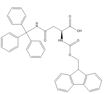 Derivados de aminoácidos Fmoc-Asn(Trt)-OH CAS. 132388-59-1 Pureza 98% Blanco a blanquecino C38H32N2O5