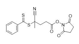 4-ciano-4-(fenilcarbonotioiltio)pentanoato de N-succinimidilo N.º CAS 864066-74-0 C17H16N2O4S2 95 %
