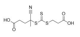 Ácido 4-(((2-carboxietil)tio)carbonotioil)tio)-4-cianopentanoico N.º CAS 2055041-03-5 C10H13NO4S3 Polvo amarillo