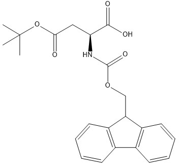 Pureza 98% Derivados de aminoácidos CAS 71989-14-5 Fmoc-Asp (OtBu) -OH C23H25NO6